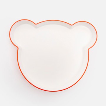 tak. 兒童小熊造型餐盤23.6cm 橘
