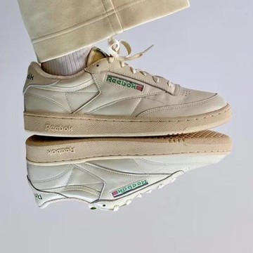 銳步Reebok CLUB C 1985 TV VINTAGE DV6434 男子奶油白低幫板鞋