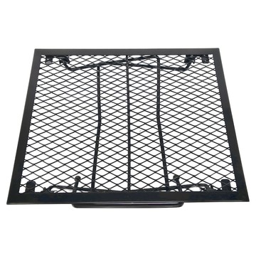 TOP&TOP 折疊收納露營耐熱網桌/洞洞桌/折疊桌/烤肉桌 頂級鐵製材質耐熱塗層 可直接明火使用 ...  展開最高(45 x 35 x23.5cm) 收納尺寸(45 x 35 x 4.8cm)  45cm  1個  黑色