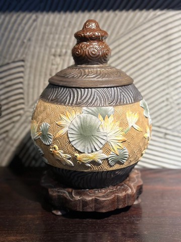 手工刻花__花鳥茶倉浮雕系列