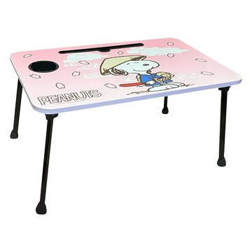 PEANUTS 史努比 折疊四方桌  櫻花武士粉色  1人  39cm