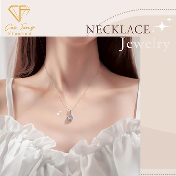 [快速出貨]生日快樂🎁【CF鑽飾】項鍊 莫桑鑽 1克拉《天使之淚》新年 情人節 求婚 告白