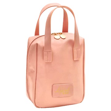 PU小羊皮防潑水手提貝殼化妝包  粉色  15 x 8 x 18cm