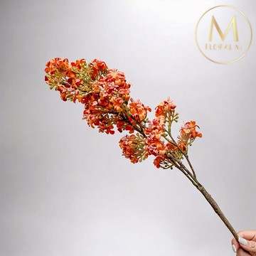 以後都走花路吧🌷快速出貨【Floral M】初戀悸動丁香花復古橘紅仿真花花材（1入組）