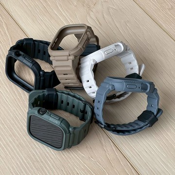 Apple Watch錶帶S10/11透氣防震一體成形軍規錶帶_46mm 神秘黑