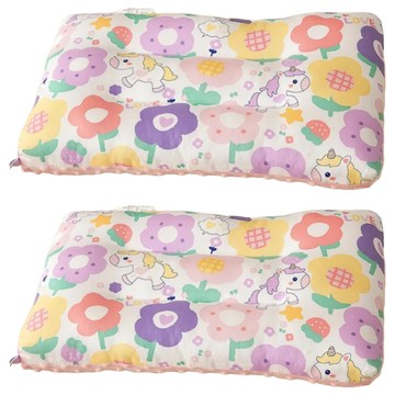 可水洗兒童枕頭 正面: 100%棉  43 x 28 x 6cm  花朵獨角獸