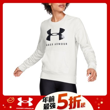 【UNDER ARMOUR】UA 女 Rival Fleece長袖套頭衫-優惠商品