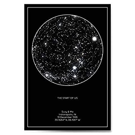 Personalized Star Constellation Map, Minimal Star Chart, Night Sky Poster