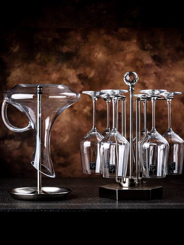 紅酒杯套裝家用水晶玻璃葡萄酒杯高腳杯醒酒器酒壺6只裝歐式高檔