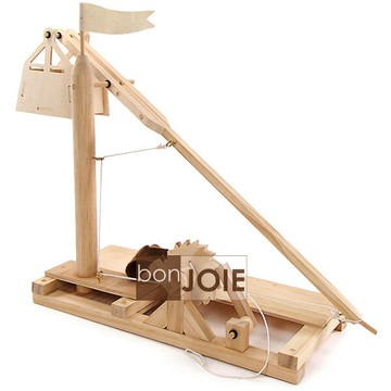 ::bonJOIE:: 美國進口 Leonardo Da Vinci 達文西 木製投石機 組合模型玩具 (全新盒裝) Wooden Invention Kits Trebuchet