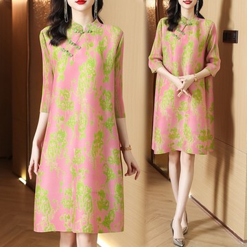 [KEITH-WILL]芳心挑逗壓褶風格洋裝(設計師款 褶衣 雪紡 亞麻 小香風)