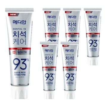 MEDIAN 麥迪安 93%強效護理牙膏 淨白套裝 配合正確刷牙習慣  120g  6條