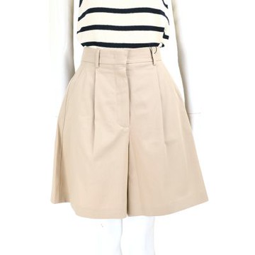 Max Mara-WEEKEND ROLF 純棉斜紋卡其色百慕達短褲