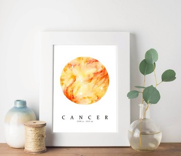 【巨蟹座】十二星座星空複製畫 | 訂製生日禮物 | 生活風室内掛畫