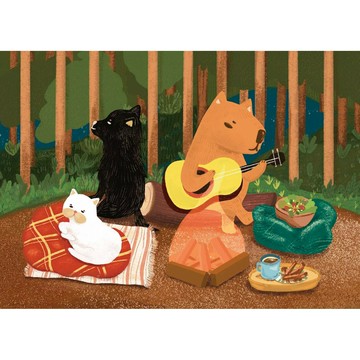 P2 - 有緣人 Judy-水豚君與好朋友-營火旁唱歌 520片拼圖 25-061