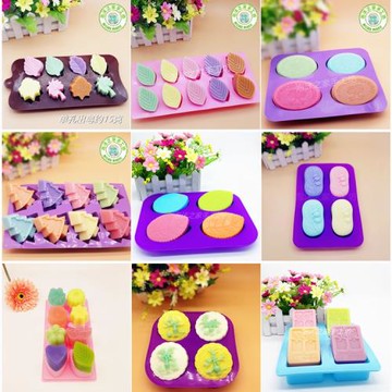 DIY自制手工皂硅膠模具樹葉烘焙蛋糕輔食冰格巧克力模合集55-85g