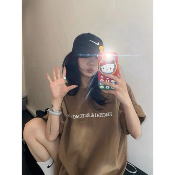 【RICECAKE & OISIS】美式復古 重工做舊 短袖t恤 高級感 百搭 上衣 oversize 女