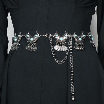 波西米亞異域風情流蘇頭鏈女民族風眉心墜額飾復古度假古風頭飾