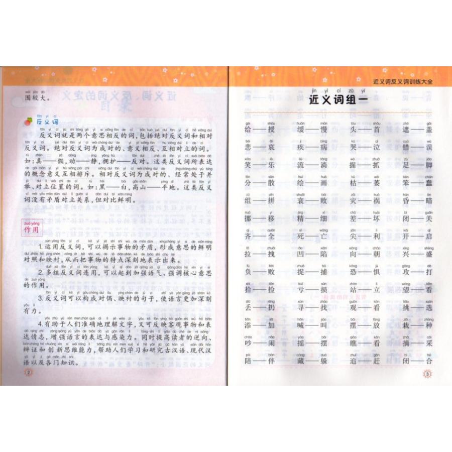 近意単語反意単語訓練大全　小学生通用　QRコードをスキャナー音声で聴く事も出来ます　小学中国語詞語専門訓練　中国語勉強参考書 近#20041;#35789;