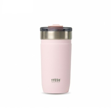 【H&R安室家】TYESO泰碩 304不鏽鋼保溫咖啡杯550ml(H80)粉