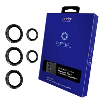 HODA 好貼 藍寶石鏡頭保護貼 0.27mm 5顆入  Samsung S23 Ultra  黑色  1組