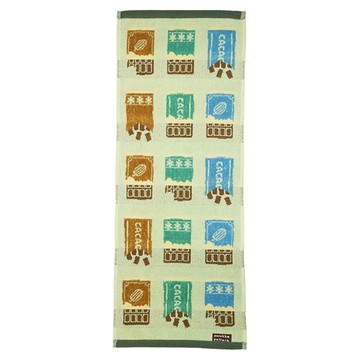 MARUSHIN 丸真 porukka pattern 日本葡萄牙製北歐插畫創意毛巾  100%純棉 W30xL80xH0.5cm  巧克力  1條