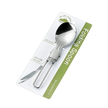 小禮堂 ECHO 露營用不鏽鋼摺疊湯匙 (銀款) 4991203-173867