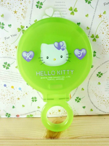 【震撼精品百貨】Hello Kitty 凱蒂貓-KITTY手拿折鏡-紫心圖案-綠色