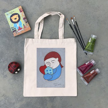 純棉直式帆布包 | 家 | K藝術家