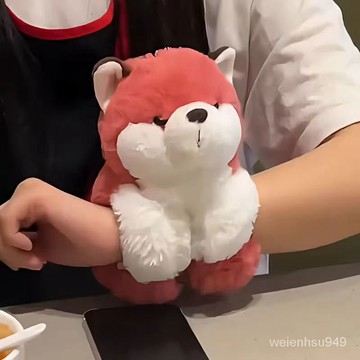 啪啪動物手環小狐狸啪啪圈可愛毛絨玩具公仔玩偶卡通兒童手腕玩偶 EVFD