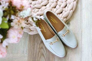 【金飾樂福風】時尚霧金原木根女鞋。薄荷綠