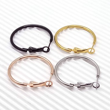 【格魯特】鈦鋼大圈圈耳針耳環(細針0.8mm+彈簧扣設計)/GWE 710