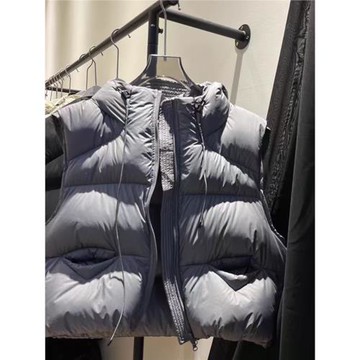 2024秋冬韓版新款連帽90白鵝絨羽絨馬甲女短款寬松馬夾外穿暖背心