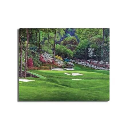 Augusta National Golf Club Hole 12 Golden Bell Masters Course PGA Art Print 2560 on 18x24 Stretched Gallery Wrap Canvas Frame