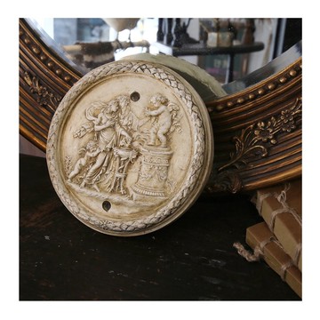 英國老件.古典浮雕復古仿舊圓形擺件.古希臘神話.樹脂製.牆面掛飾