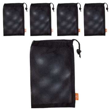 DIBOTE 迪伯特 收納束口袋透氣網袋 W3007-M 30 x 20cm  黑色  5個