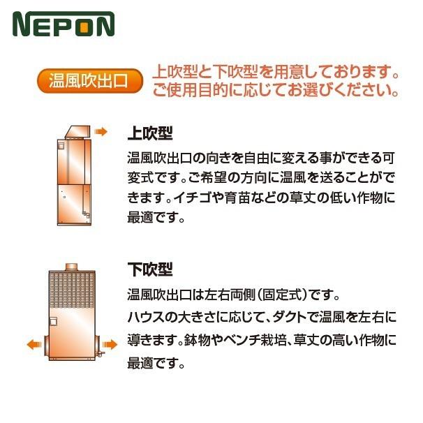 ネポン 施設園芸・ハウス用 小型温風機 両側面下部吹出タイプ AC100V 単相 KA-325