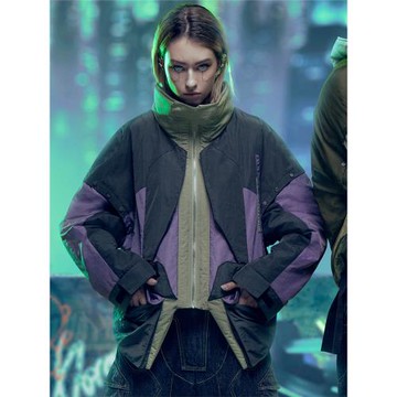 不作惡「異度駭客夾克」賽博朋克街頭城市機能風寬松短款夾棉秋冬