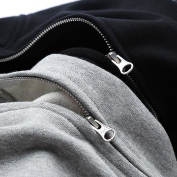 460g重磅日系橫向編織開衫純色基礎款純棉YKK拉鏈連帽衛衣男女款