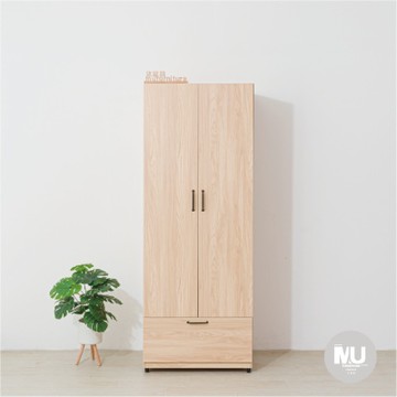 沐家具 mufurniture 台灣製造 Livia 楓木 2.5尺單吊衣櫃/臥室收納