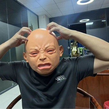 今天買✨明天到 委屈娃娃搞笑整蠱角色扮演3d變臉化妝套頭鬼屋逃脫cos面具 送禮物 交換禮物