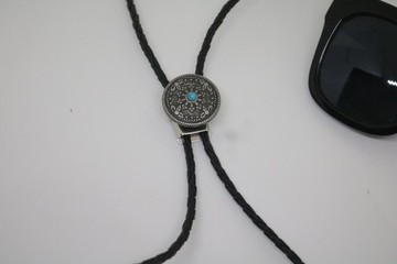 蓝松石保罗领带编制皮绳天然石tie礼盒