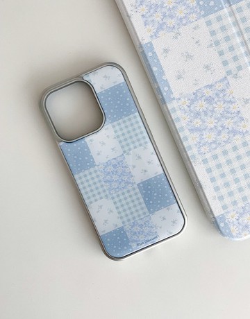 藍色拼貼環氧樹脂 iPhone 手機殼 MagSafe