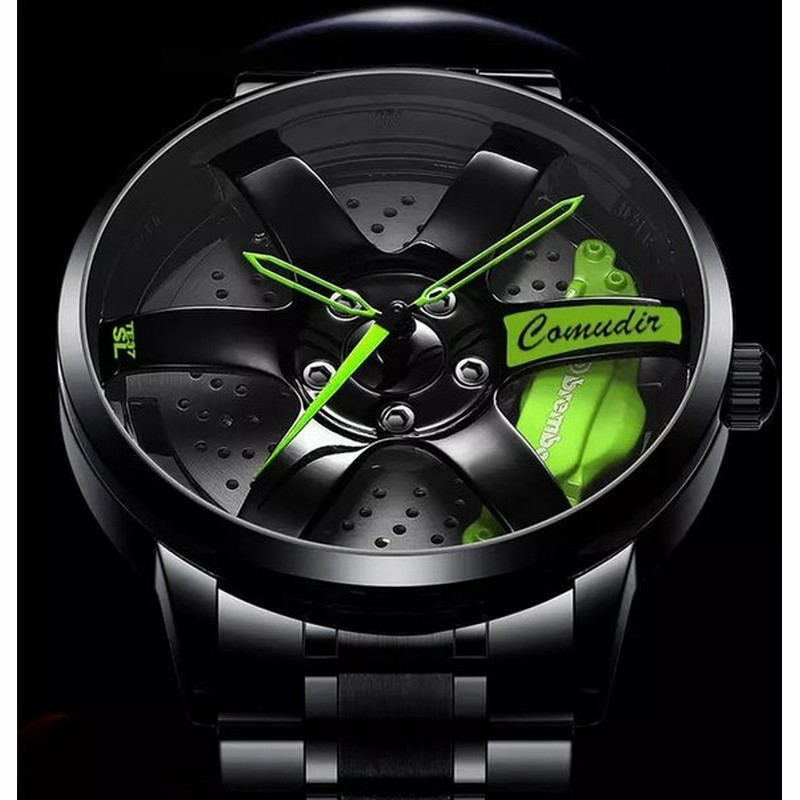 スポーツカーハブデザインメンズ腕時計ステンレススチールバンドクォーツ腕時計男性腕時計 通販 Lineポイント最大get Lineショッピング