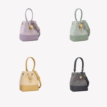 S'AIME 絨呢燕麥束口小水桶包