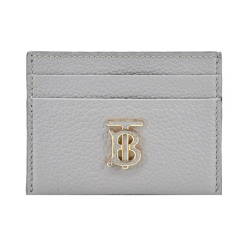 [平輸版]BURBERRY TB LOGO 粒面皮革卡片夾(灰色)真品平輸