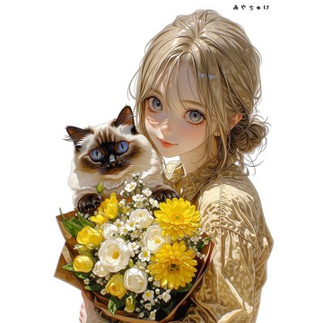 【4 月新作 3】07-120-0256 人物貼紙 春日少女與動物