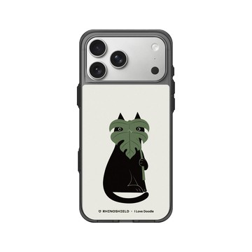 iPhone 17 Pro Max Clear (相機按鈕) 酷墨灰 - ilovedoodle (Lim Heng Swee) - Cat and Plant - 龜背芋