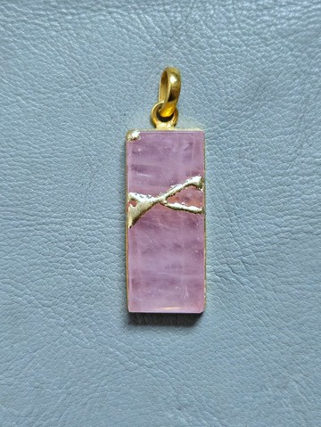 金繼寶石項鍊 粉晶保養禮盒 鍍金純銀