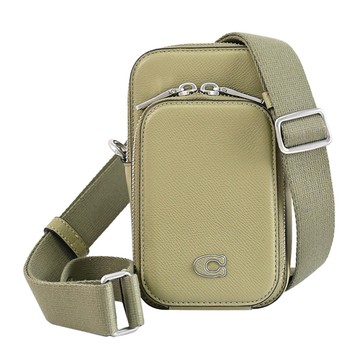 COACH CP272 經典C LOGO前口袋斜背小包/手機包.苔蘚綠